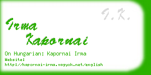 irma kapornai business card